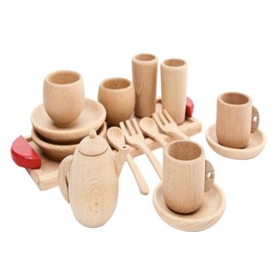 China Cooking Play Toys Montessori Wooden Toys Wooden Sensory Bin Tools Dish Scoops and Tongs Set for Toddlers Babies for sale