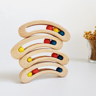 China Wholesale Eco-Friendly Baby Bell Toy For Toddler Beech Wooden Hand for sale