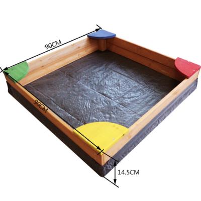 China Eco-Freindly Fir Two Seat Chinese Outdoor Playground Kids Wooden Sandbox Kids Children Sandbox for sale