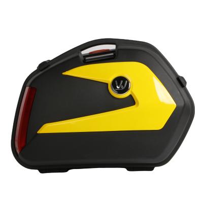 China Motorcycle Quick Tail Box Tail Box Small Capacity PP Disassembly 23L Side Led Light Cases for sale