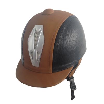 China Leather Horse Rider Riding Helmet LUXURY PU Cover for sale