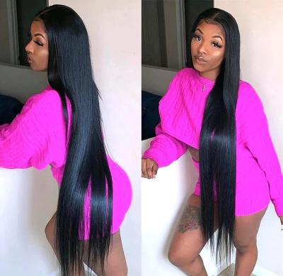 China Swiss Lace Front Wigs 13X4 HD Brazilian Human Hair Lace Front Human Hair Wig Straight 150% Density Silky Straight Wholesale For Black Women for sale