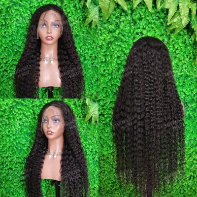 China Hot Sale Deep Curly Swiss Lace Long For Black Women Virgin Wigs Human Hair Wig for sale