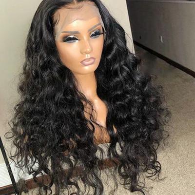 China Silky Straight Wave Cuticle Aligned Loose Wave Part 100% Brazilian Hair 4x4 Deep Closure Wig for sale