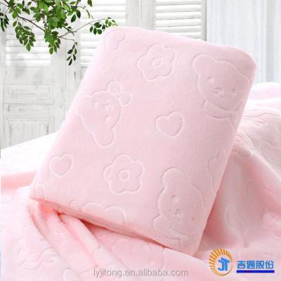 China QUICK DRY Microfiber Cartoon Pink Bear Patterned Quick Dry Bath Towel for sale