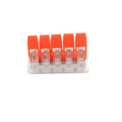 China Orange Hot Sales Lever Connector 4mm2 5 Pins KV221-415 Quick Compact Wiring Connector for sale