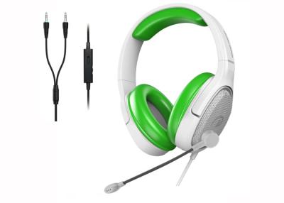 China 40mm PC Gaming Headphone Soft Earmuffs Green Color With Mic Headset for sale