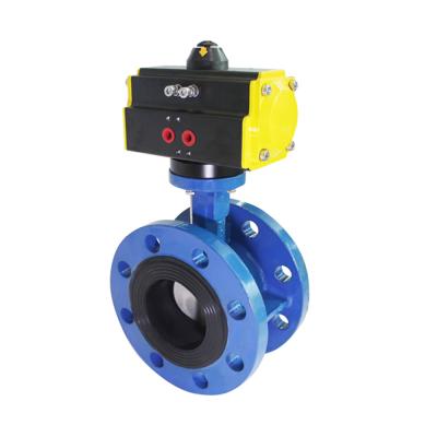 China COVNA Air Control Flange General Soft Cast Iron Seal Pneumatic Butterfly Valve for sale