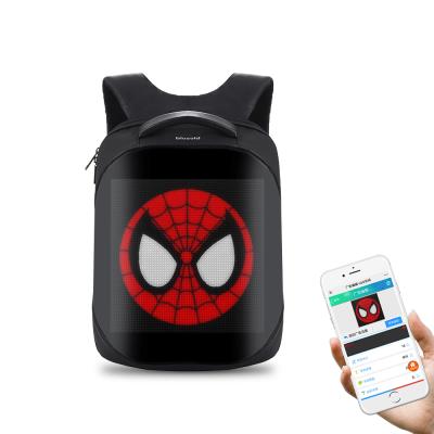 China Wholesale waterproof wifi DIY laptop walk advertising school bag screen display smart light backpack for sale