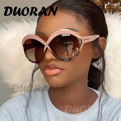 China New Fashion Cat Eye Sunglasses Women Vintage Frame Gradient Hollow Oversized Sun Glasses for sale