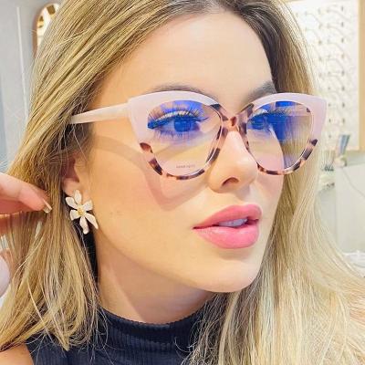 China Fashion Anti-fatigue Eyewear Women's Female Glasses Frame New 2022 Reading Glass Trends Cat Eye Glass Anti Blue Light for sale