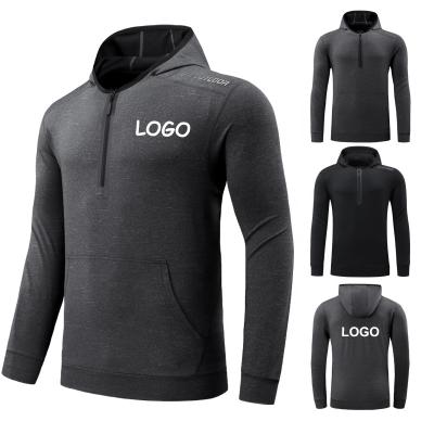 China Anti-Wrinkle Customized Mens Gym Clothing Sports Hoodie Workout Wear Men Slim Fit Pullover White Hoodies Sweatshirts With Pocket for sale