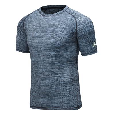 China Men's Breathable Gym T Shirts Curved Edge Seamless Tee Sportswear for sale