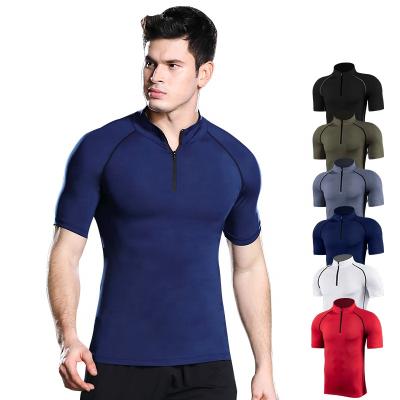 China Breathable Mens T Shirts Masks Tracksuits Mens Running Jogging Sport Shirts Fitness Athletic Wear for sale