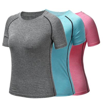 China Running Sports Gym Fitness Women Workout Exercise Breathable Summer Quick Dry T-shirt Yoga Tops Short Sleeves Tee for sale