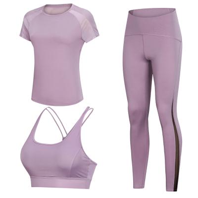 China Breathable Women's High Waisted Workout Leggings/Ladies Gym Wear Set Tow Piece Set /Sports Bra For Women for sale