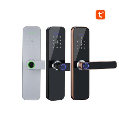 China Waterproof office apartment hotel home OEM security cylinder door knob digital smart door lock with tuya zigbee wifi fingerprint door smart home locks for sale