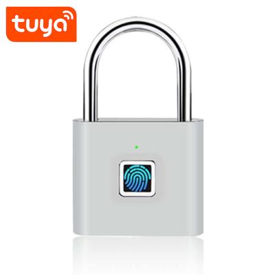 China Home Waterproof Smart Biometric Fingerprint Padlock Lock Lock Office Hotel Apartment Tuya Smart Home With USB Charging Black for sale