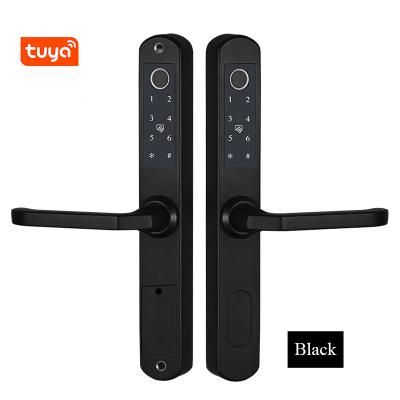 China Tuya wifi home electronics electric door lock fingerprint handle aluminum sliding smart door locks office hotel apartment house for front entrance for home for sale