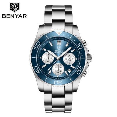 China BENYAR S002 Water Resistant Men Quartz Watch Top Brand Luxury Chronograph Waterproof Wristwatches For Man for sale