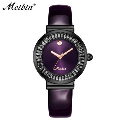 China Custom 1251 Quartz Water Resistant MEIBIN Women Watch Elegant Charm Designer Ladies Leather Band Chain Watch for sale