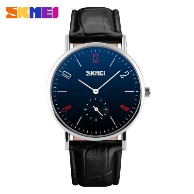 China SKMEI 9120 Water Resistant Couples Quartz Wrist Watch Fashion Leather Band Watch Analog Chronograph Lovers Watches for sale