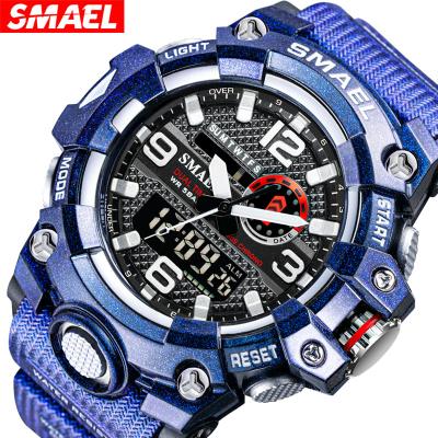 China High Quality Smael 8035 Mens Analog Watches Chrono Alarm Dual Display Sport Digital Waterproof Hand Watch for sale