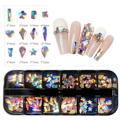 China Fashion Nail Art Decorations Candy Packed Box 3D Glitter Lovely Diamond Flakes Shiny Charms Glitter Dye Dust Decoration Manicure for sale