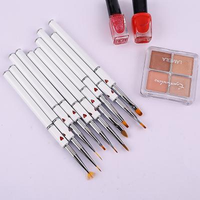 China Kolinsky Durable Professional Art Brushes Pure Silver Color 3D Sand Nail Art Brush Non-Slip OEM for sale