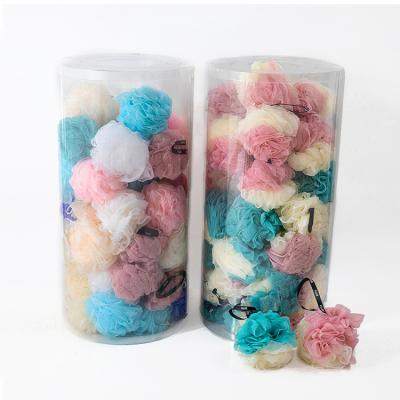 China All Natural Bath Sponge PVC Bottle Wrapping Hot Sale Bath Sponge Ball Shower Loofah Body Scrubber Exfoliating Shower Puff Loofah Bath Sponge for sale