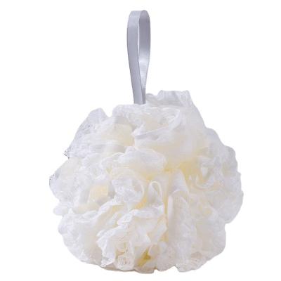 China EXFOLIATING lace wholesale pattern exfoliating Bath ball body cleansing scrub fashion style flower ball soft loofah for bathing room for sale