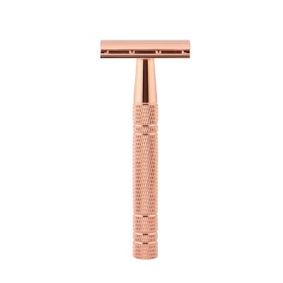 China High Quality Twin Blade Safety Razor Gold Stainless Steel Porcelain Razor Blades Handle Premium Razors Shaving 2022 for sale