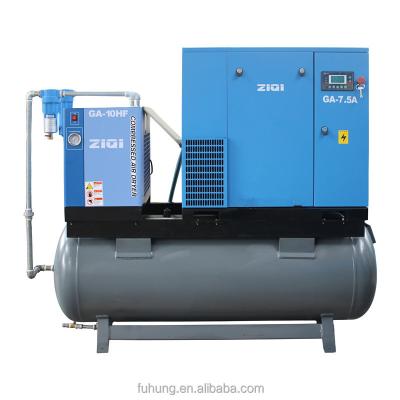 China CE certificate 7.5KW lubricated compact screw air compressor china supplier for sale