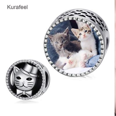 China METALS Wholesale Customized Cute Cat Personality Picture Photo Beaded Snake Bracelet Accessories Pendant for sale