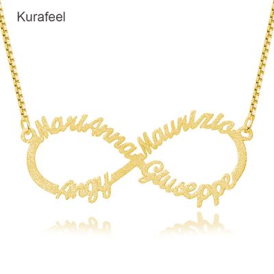 China Trendy Home Jewelry Gifts Personalized Name Necklace Unlimited Sterling Silver Sand Pressing Craft Symbol 4 Letter Necklace for sale