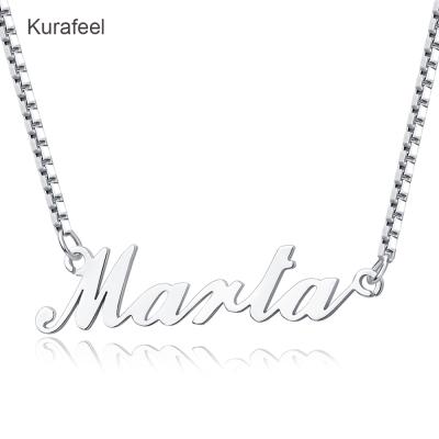 China Custom Fashion Personalized Lady's Name Necklace Men's Initials Necklace Pendant S925 Sterling Silver Jewelry for sale