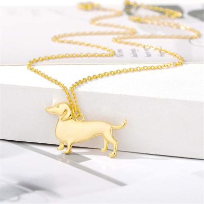 China CLASSIC Hot Selling High Quality Custom Made Dog Shape Silver Pendant Women 925 Sterling Silver Necklace for sale