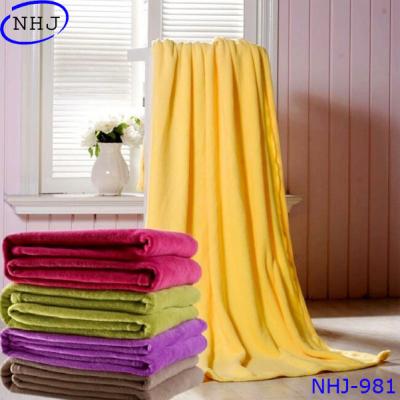 China plain colour coral fleece blanket for sale