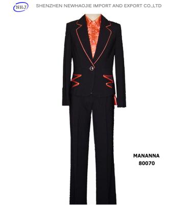 China Black slim pant suit for women for sale