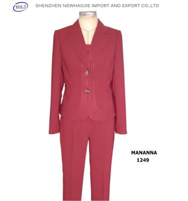 China Red slim fit designer ladies pants suits for sale