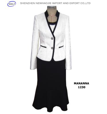 China Uniquely designed collar women skirt suit for sale