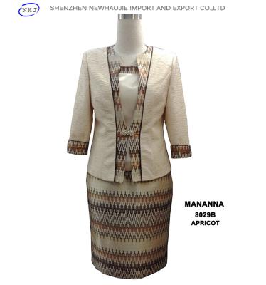 China MANANNA ladies grey suit /apricot suit clothing stores  for sale