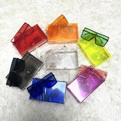 China Fashion 2022 luxury women wedding handbag sunglasses set bridal party transparent clutch purse acrylic evening clutches clear purse for sale