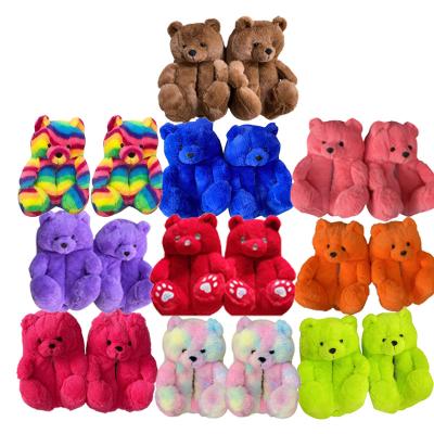 China Anti-Smell US Warehouse In Stock Teddy Bear Slippers One Size Fits All For Women Girls for sale