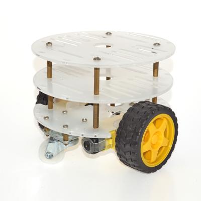 China DIY TOY 2WD Mini Round 3 Layer Smart Robot Car Chassis DIY Kits For Programmable Educational DIY for sale