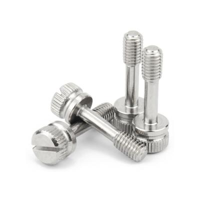 China Customized Round 304 Stainless Steel Slotted Thumb Screw Knurled Head Captive Screw for sale