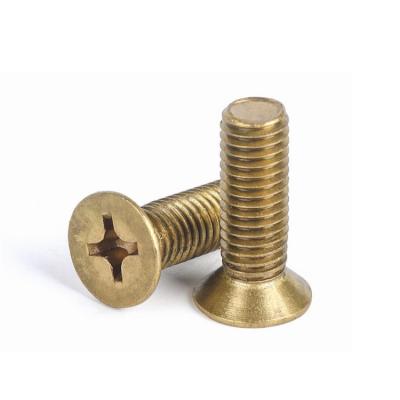 China M1.4M2M2.5M3 Flat Head Machine Screw Machine Screws Flat Cross Countersunk Head Brass Countersunk Screw for sale