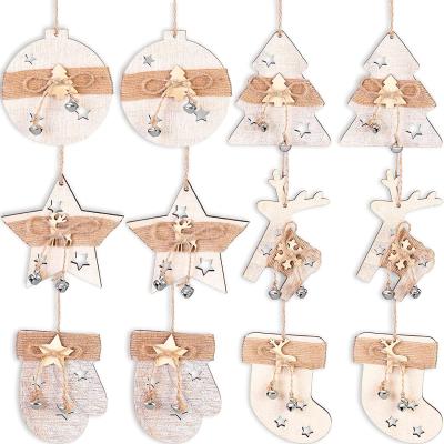 China Rustic Europe Reindeer Star Wood Ornaments Christmas Tree Natural Wooden Wooden Sign for sale