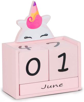 China Table Calendar Children's Wooden Block Calendar Perpetual Calendar for sale