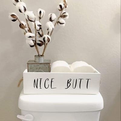 China Europe Hello Cheeks Butt Rustic Sweet Interesting Bathroom Storage Box Wooden Wooden Box for sale